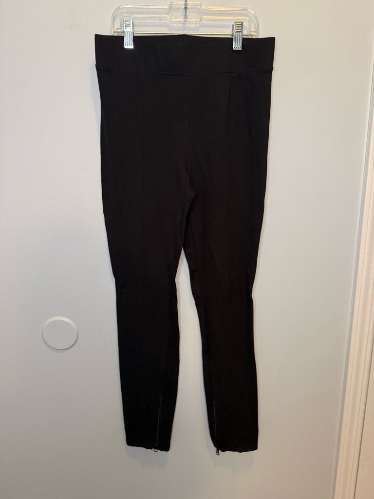 Elie Tahari Black Techno-Stretch Slim Ankle Zip Pants Size Small